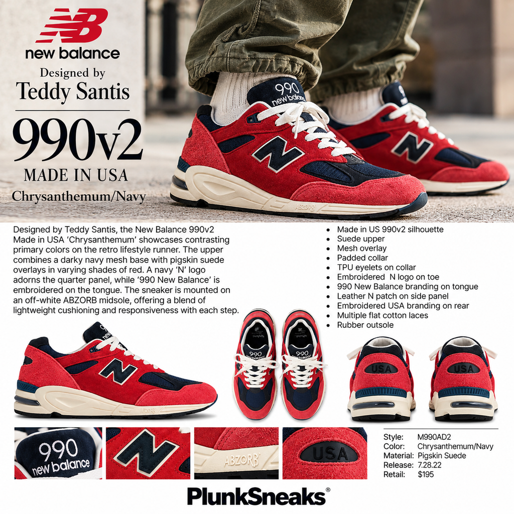 Aime Leon Dore Teddy Santis New Balance 990v2 Made in USA Chrysanthemum 2022