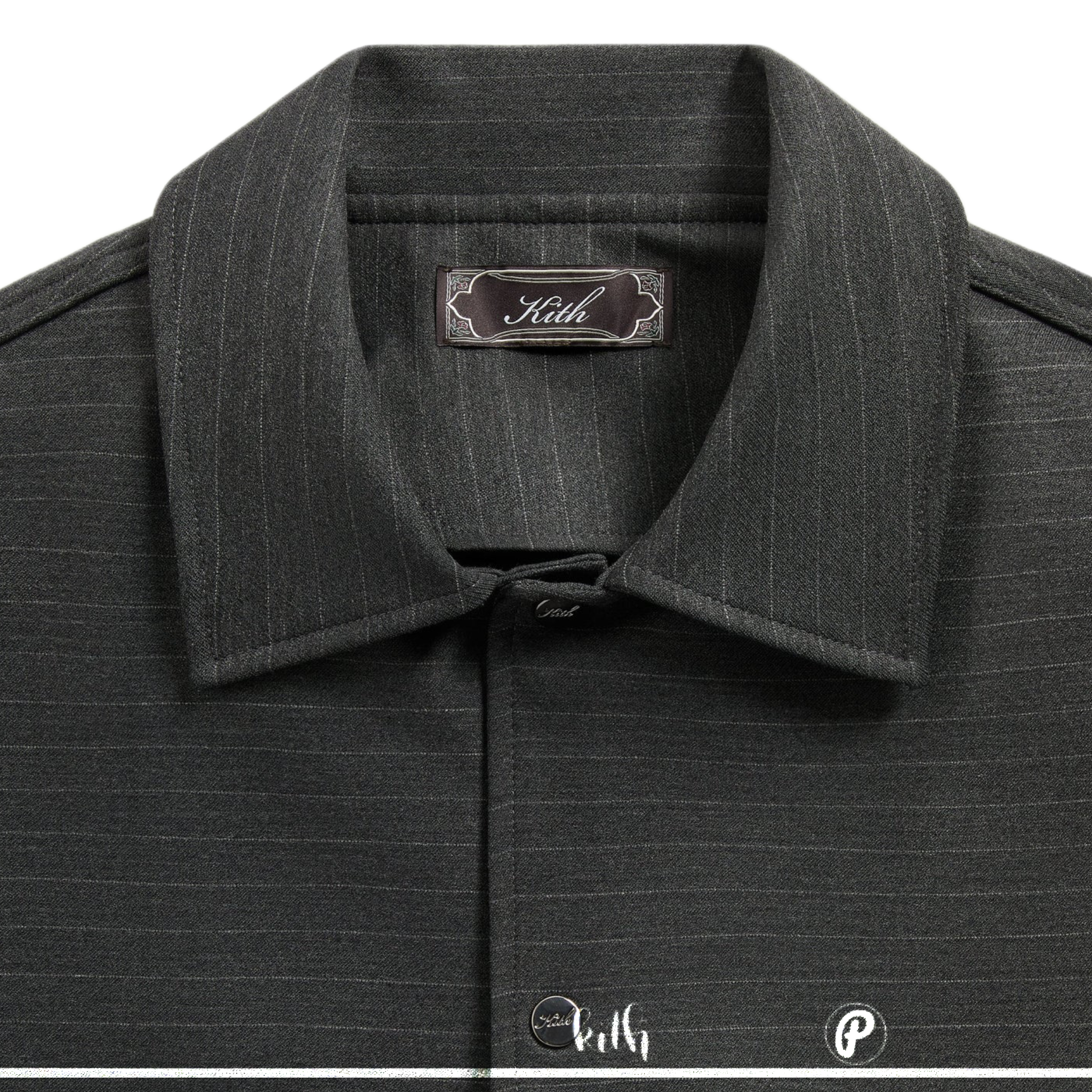 Kith Double Weave Montague Shirt Dark Heather Grey 2026