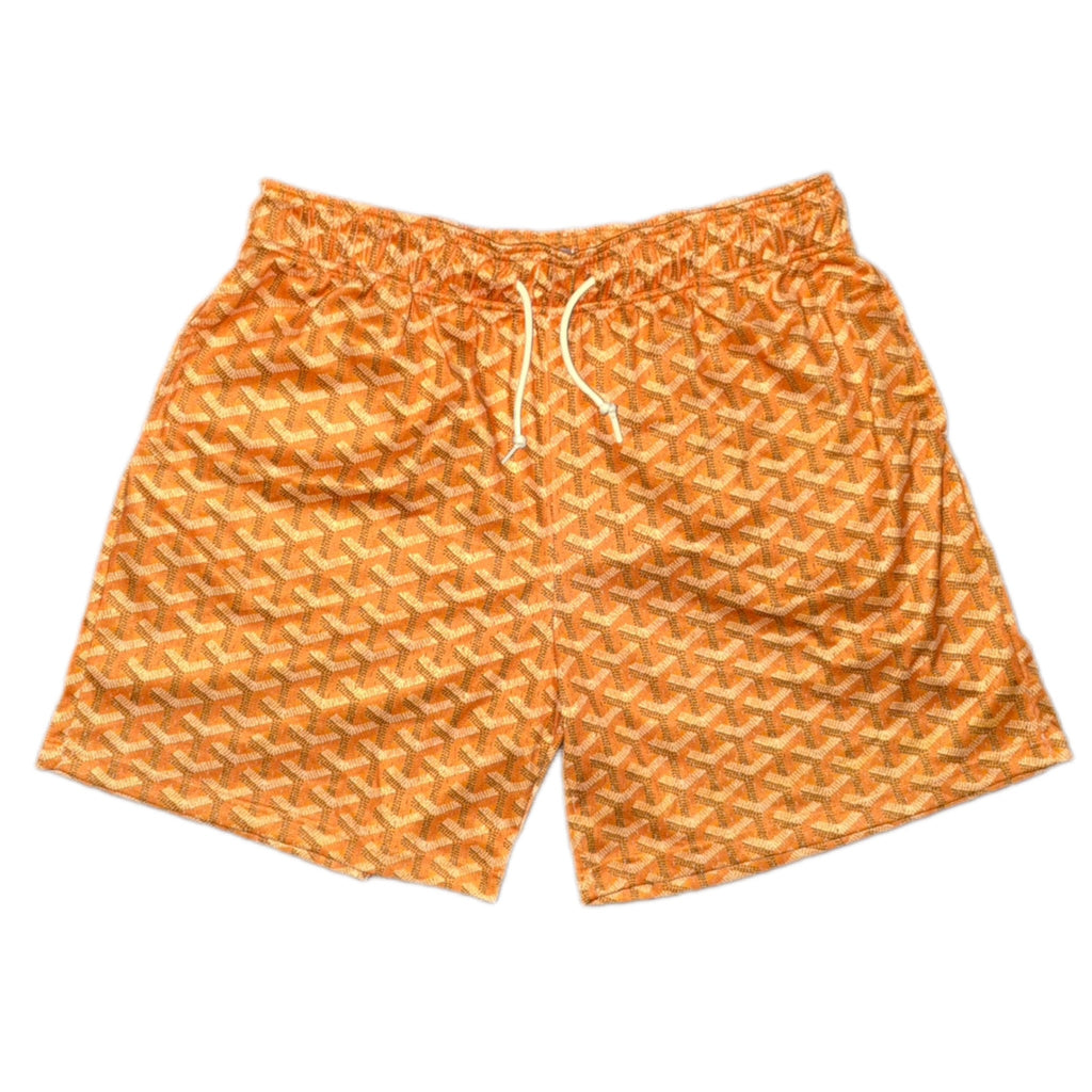 Mr Remade Goyard-Inspired Mesh Monogram Shorts Golden Yellow 2021 (USED)