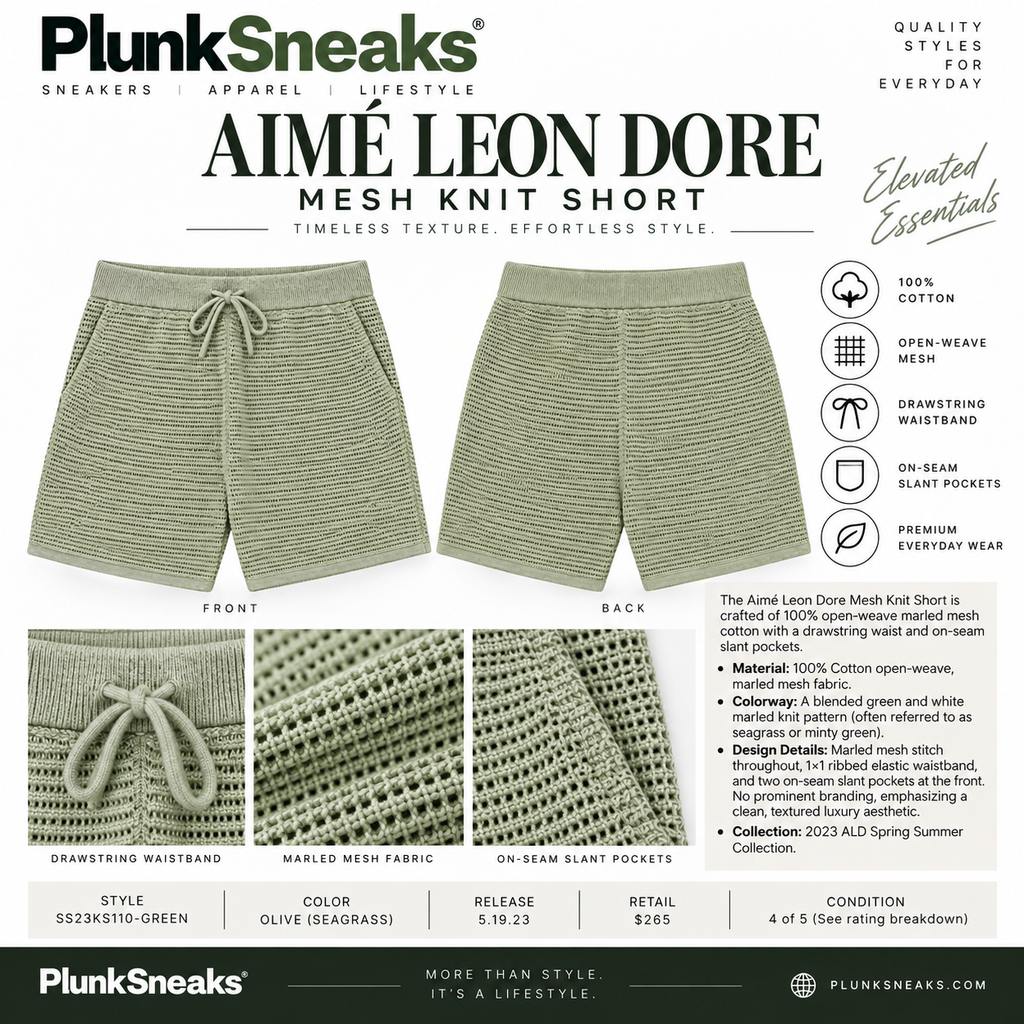Aimé Leon Dore Mesh Knit Short Olive Green 2023 (USED)