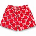 Bravest Studios Gucci-Inspired Mesh Monogram Shorts Red 2021 (USED)