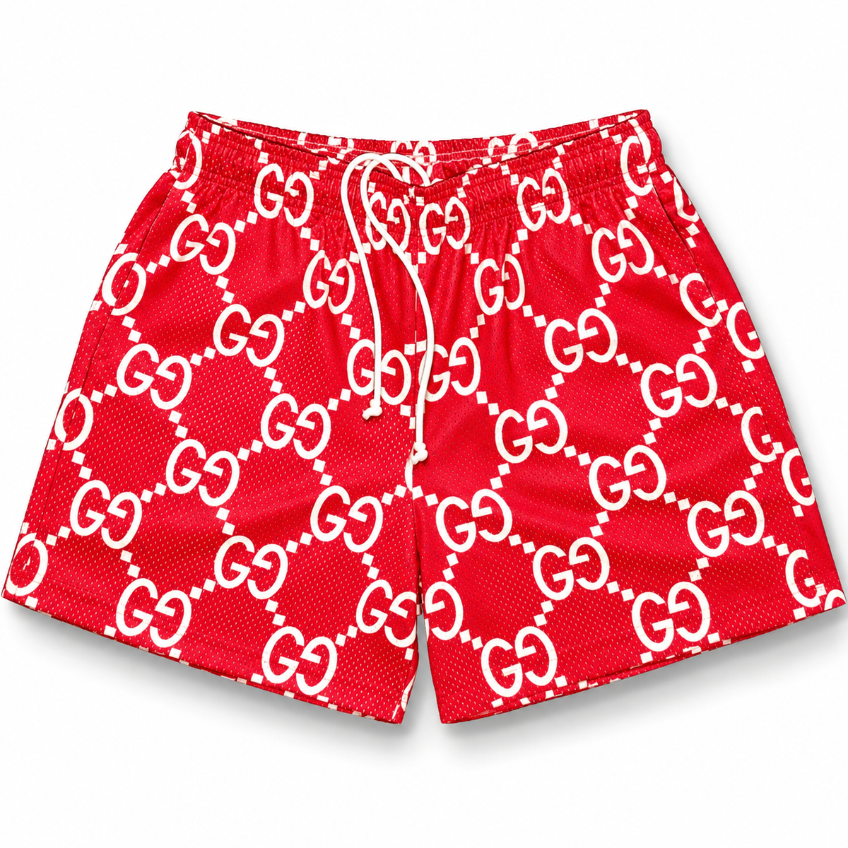 Bravest Studios Gucci-Inspired Mesh Monogram Shorts Red 2021 (USED)