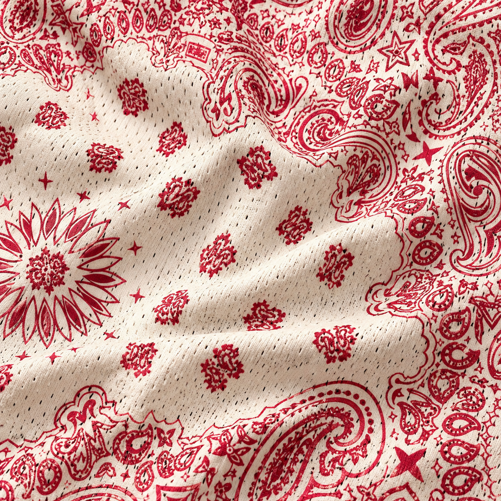 Bravest Studios Bandana Mesh Shorts Cream Red 2022 (USED)