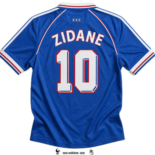 adidas France World Cup Replica Soccer Jersey Home Zinedine Zidane 1998