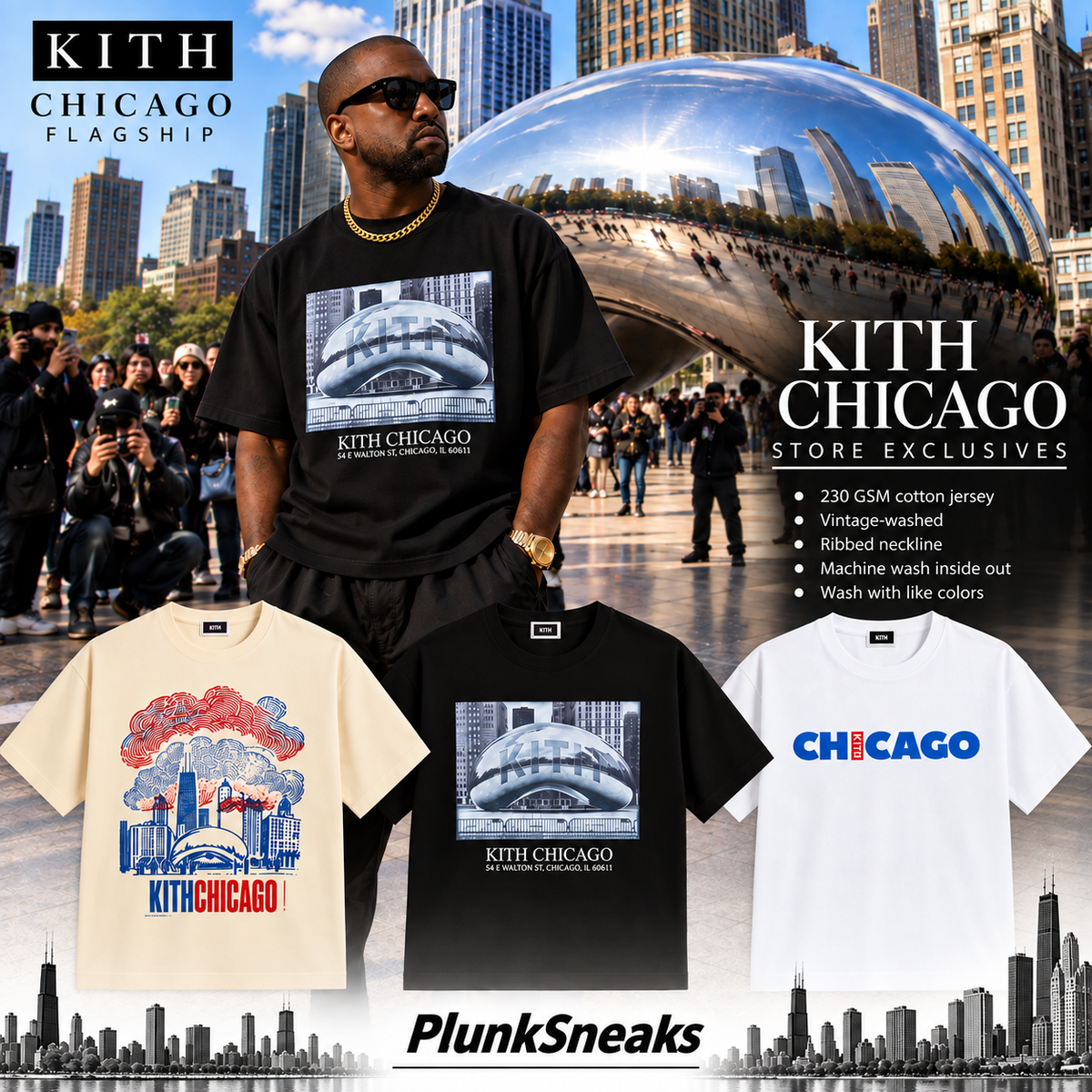 Kith Chicago The Bean Vintage Tee Black | Store Exclusive 2026