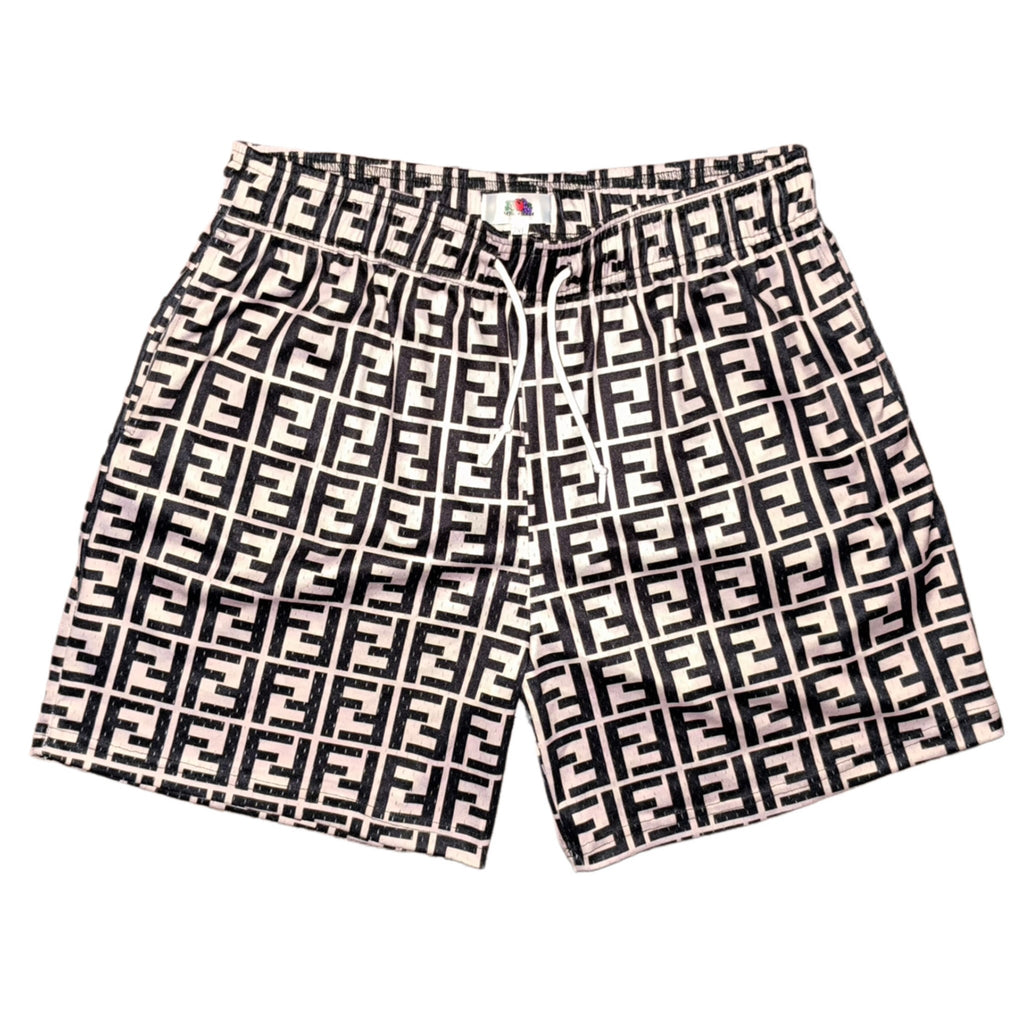 Mr Remade Fendi-Inspired Mesh Monogram Shorts Cream 2021 (USED)