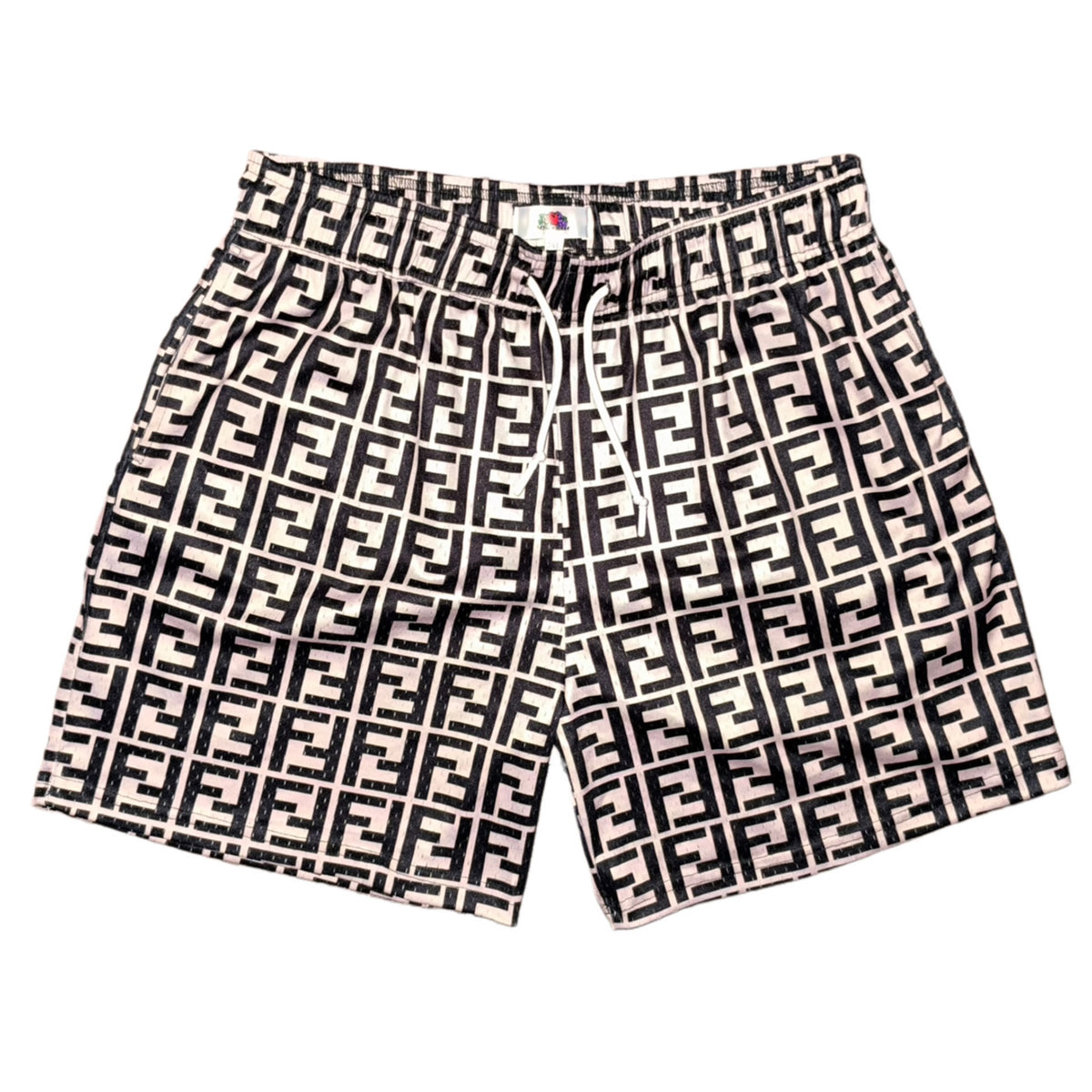 Mr Remade Fendi-Inspired Mesh Monogram Shorts Cream 2021 (USED)