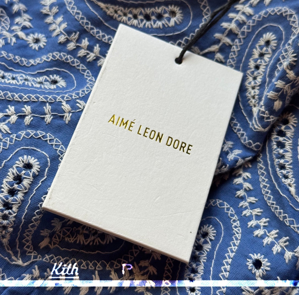 Aimé Leon Dore Paisley Embroidered Button Down Blue 2024