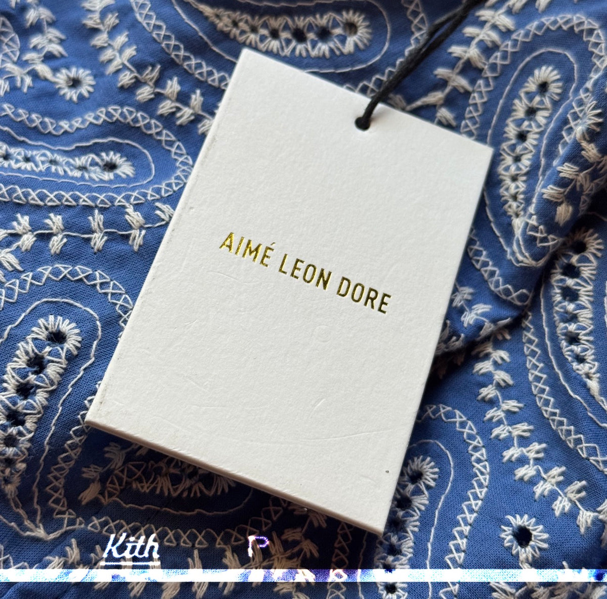 Aimé Leon Dore Paisley Embroidered Button Down Blue 2024
