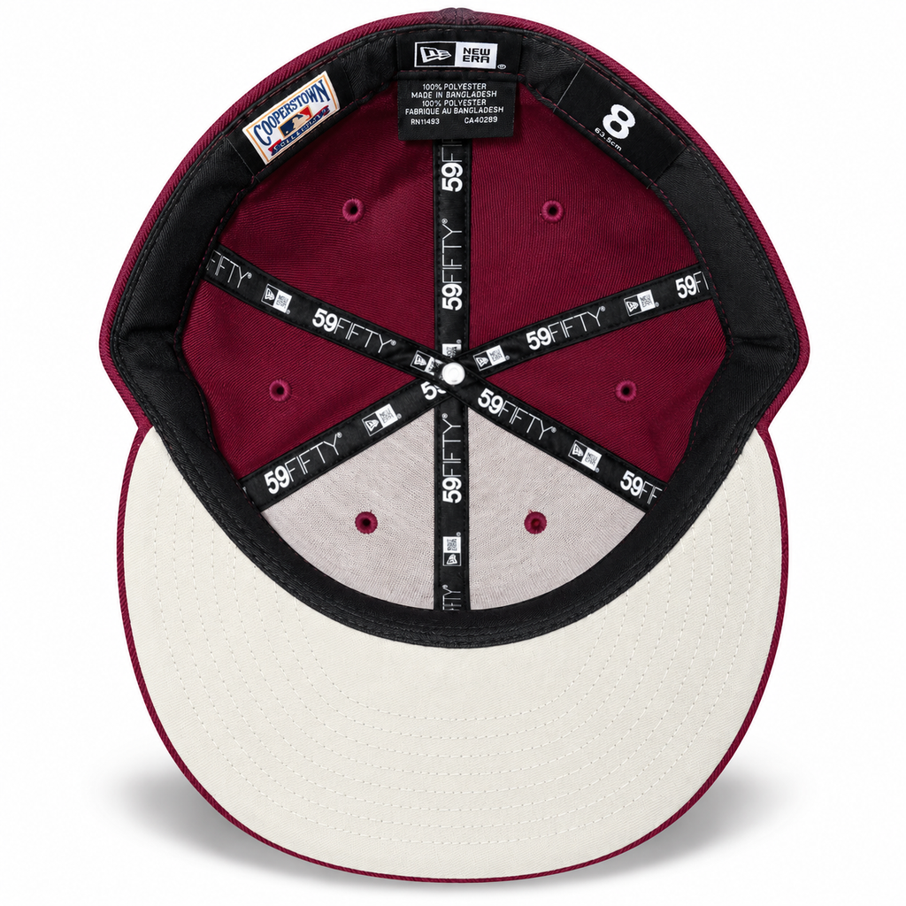 Hat Club New Era Los Angeles Dodgers 100th Anniversary 59FIFTY Fitted Hat Maroon Cream 2022