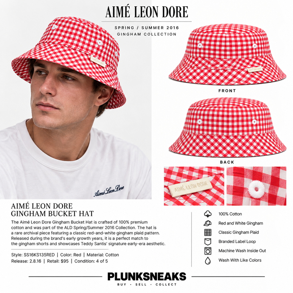Aime Leon Dore Gingham Plaid Bucket Hat 2016 (USED)