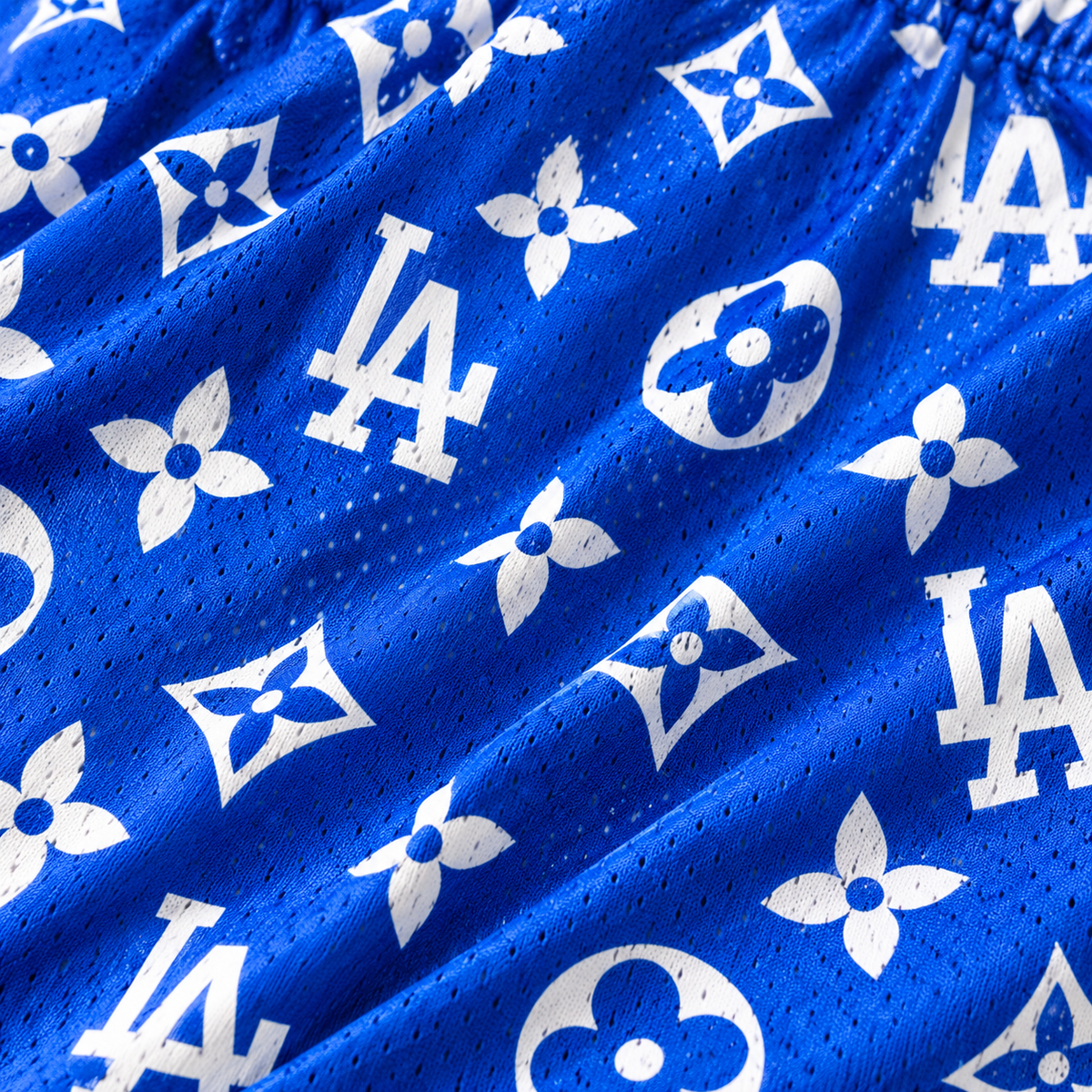 Bravest Studios Los Angeles Dodgers Louis Vuitton-Inspired Mesh Monogram Shorts Royal Blue 2021