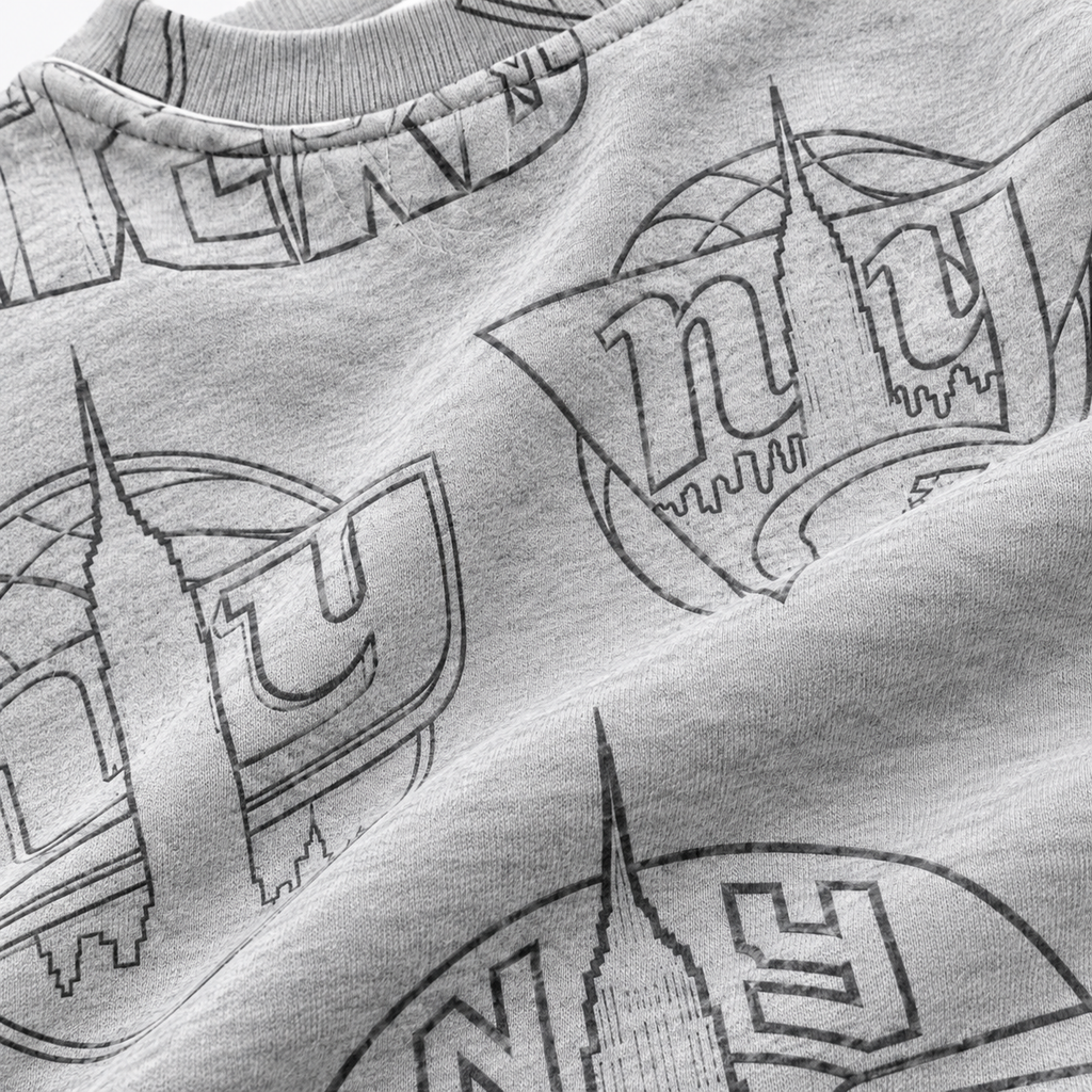 Kith for the New York Knicks Sketched Nelson Crewneck Light Heather Grey 2024