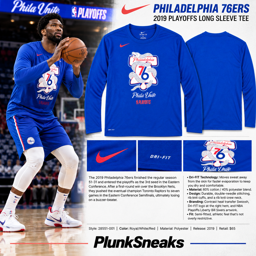 Nike Dri-Fit Philadelphia 76ers 2019 NBA Playoff Long Sleeve Tee (USED)