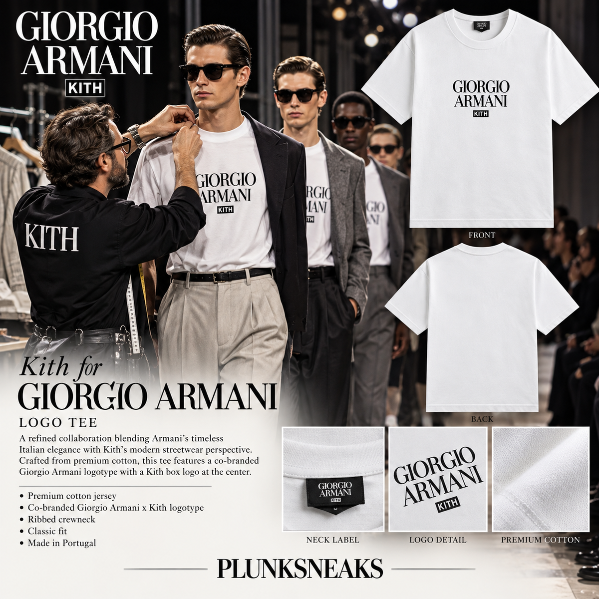 Kith Giorgio Armani Classic Script Logo Tee White 2024
