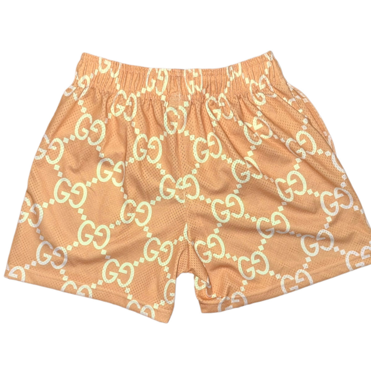 Bravest Studios Gucci-Inspired Mesh Monogram Shorts Salmon 2021 (USED)