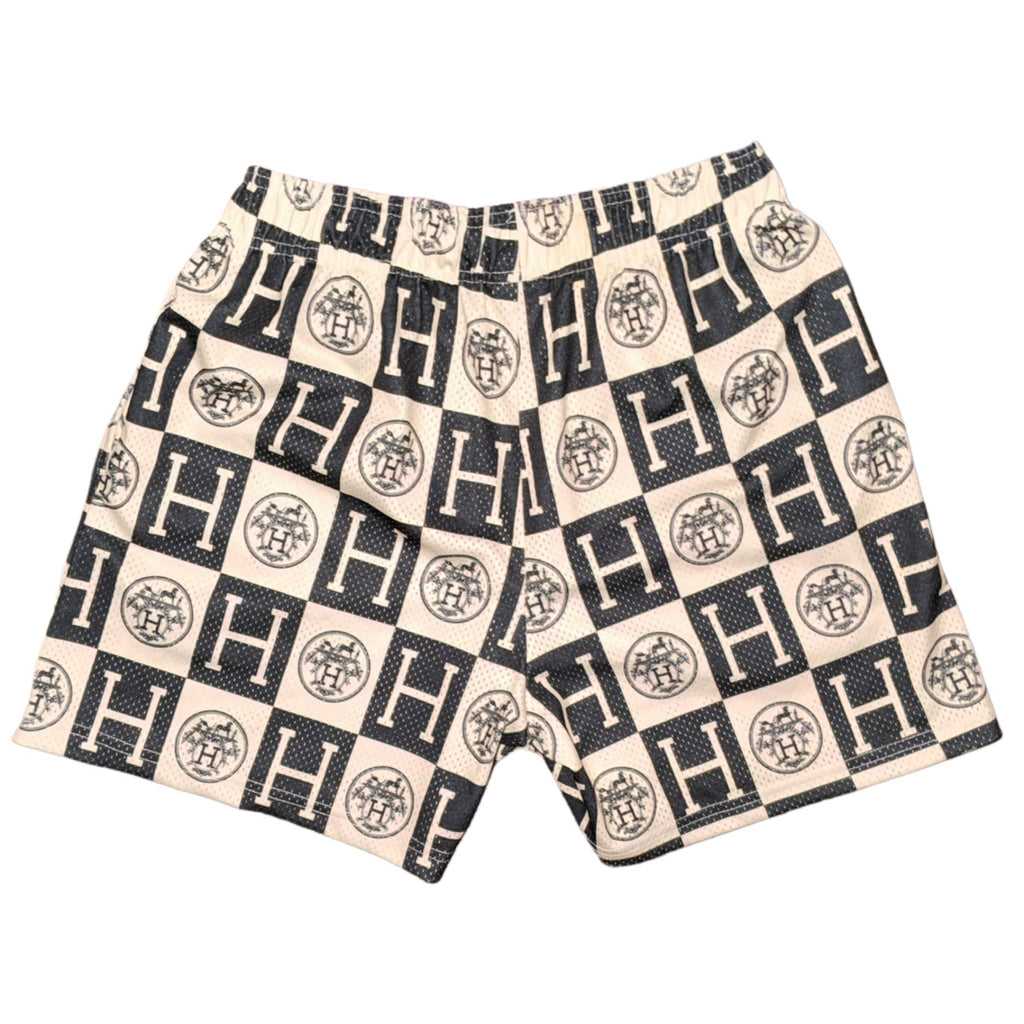 Bravest Studios Hermès-Inspired Mesh Monogram Shorts Cream Black 2022 (USED)