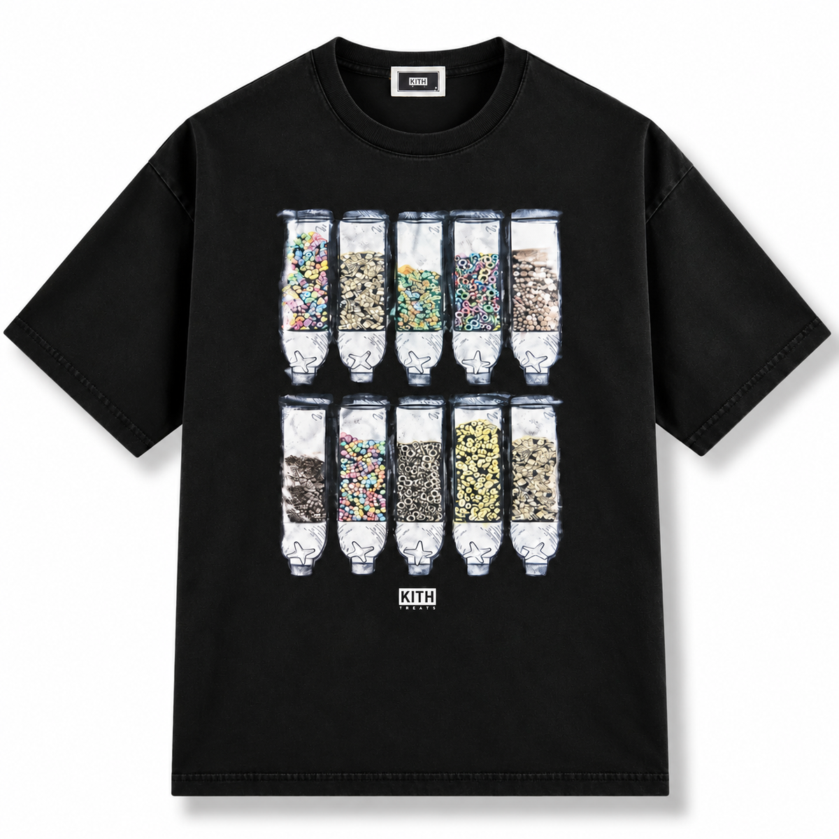 Kith Treats Cereal Dispenser Vintage Tee Black | Store Exclusive 2025