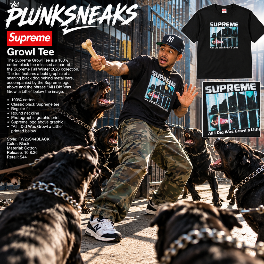 Supreme Growl Tee Black 2026