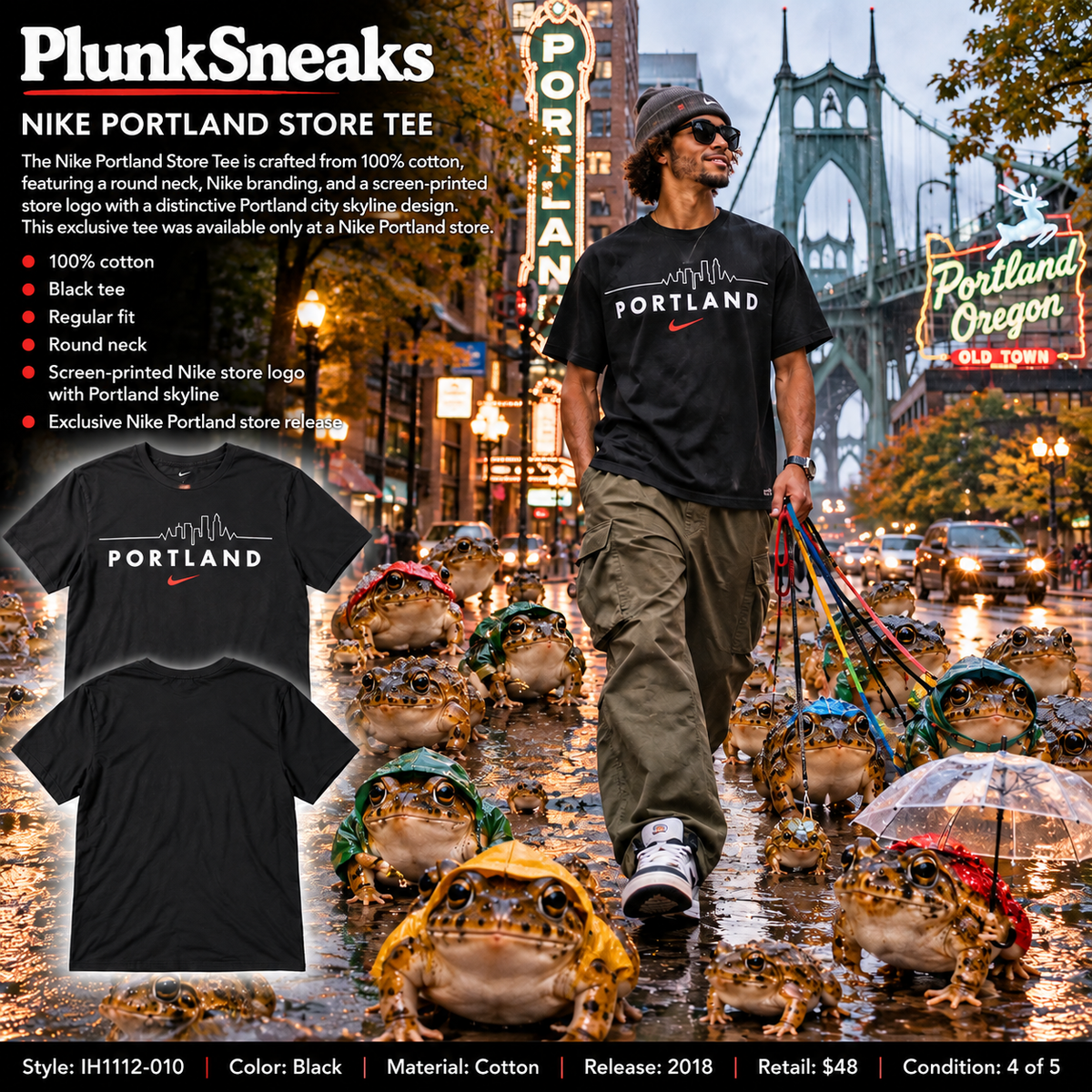 Nike Portland Store Tee Black 2018 (USED)