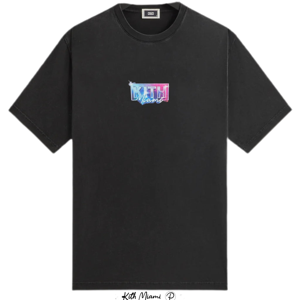 Kith Miami Neon Lights Box Logo Vintage Tee | Store Exclusive
