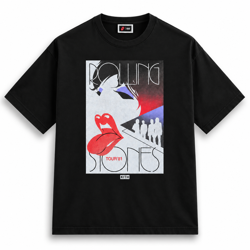 Kith Records for The Rolling Stones Tour 1981 Tee Black 2025