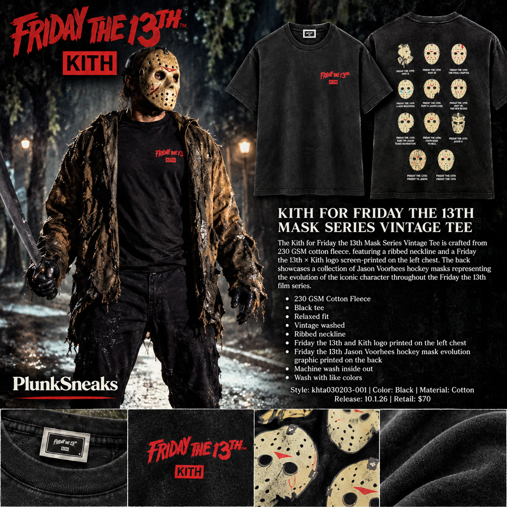 Kith Friday The 13th Jason Voorhees Mask Series Vintage Tee Black 2026