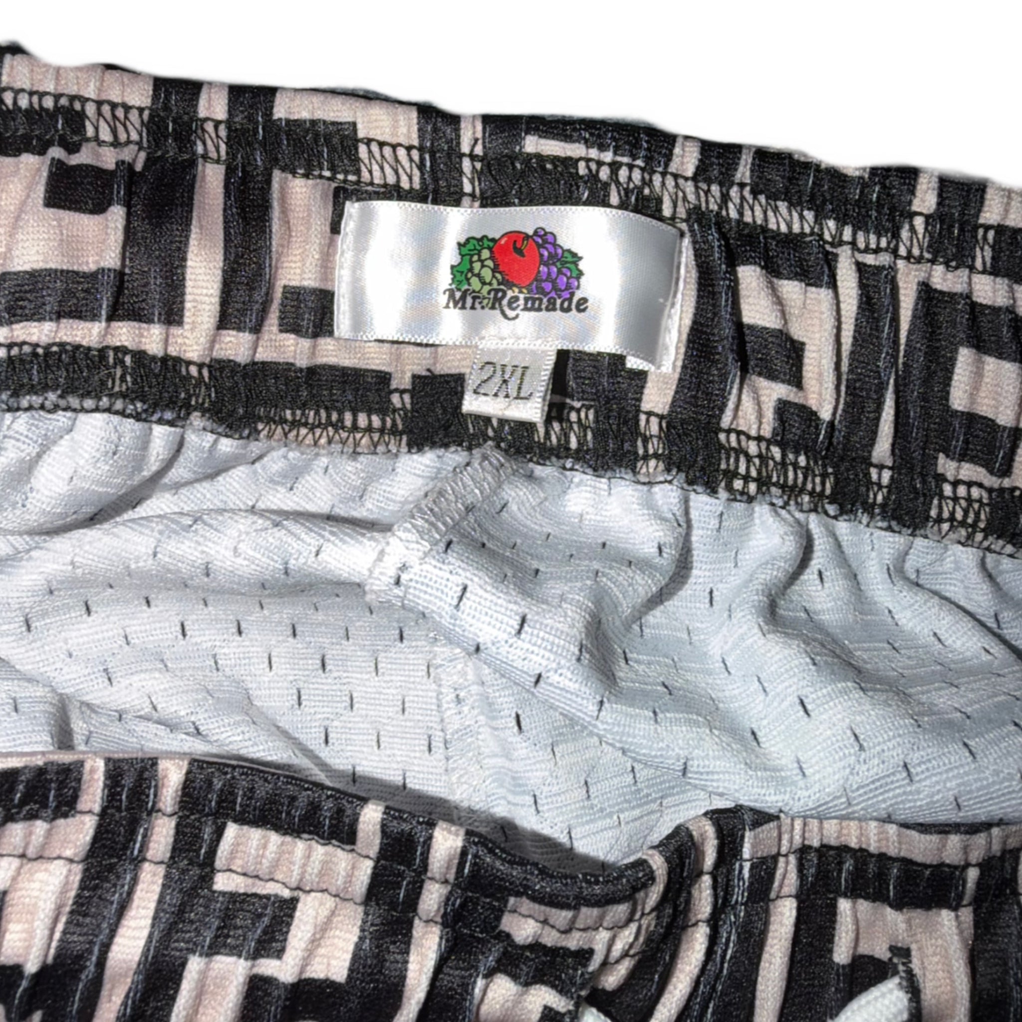 Mr Remade Fendi-Inspired Mesh Monogram Shorts Cream 2021 (USED)