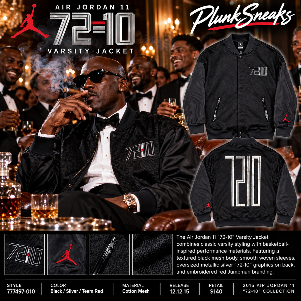 Air Jordan 11 72-10 Varsity Jacket Black 2015 (USED)