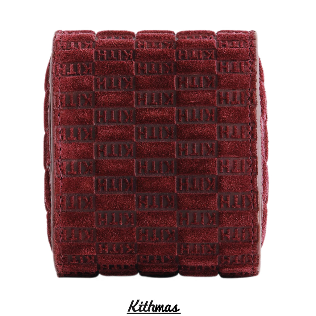 Kithmas Monogram Suede Leather Single Watch Roll Case | Magma