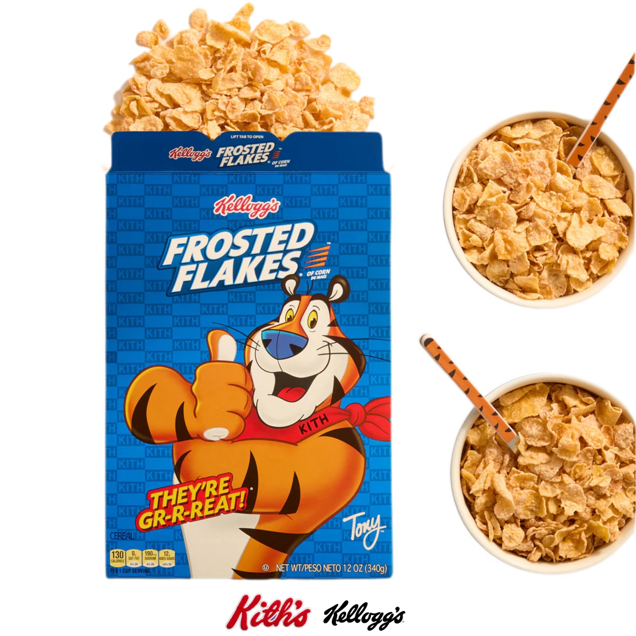 Kith Treats for Kellogg’s Frosted Flakes Tony The Tiger Cereal Bowl Set With Spoons