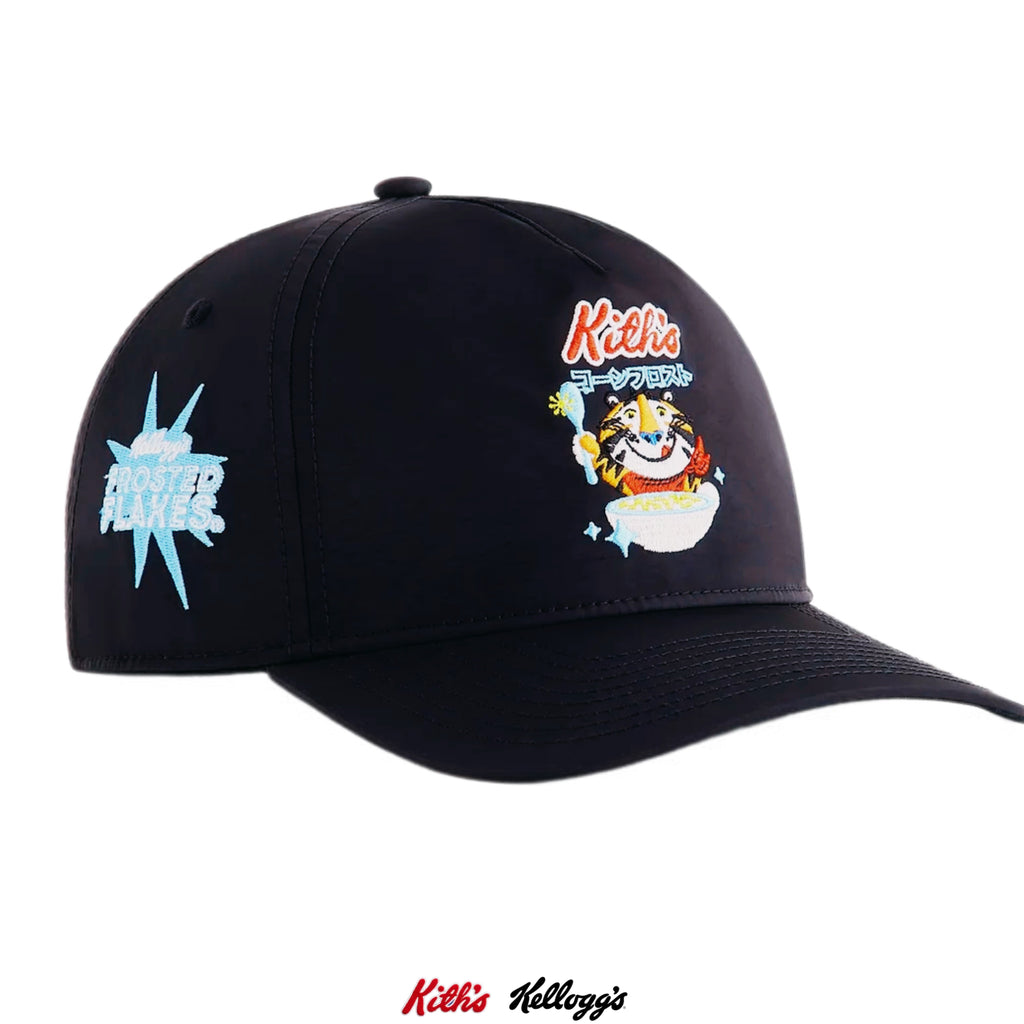 Kith Treats Kellogg’s Frosted Flakes Cereal Tony the Tiger Nylon Bay Low Pinch Crown Snapback Hat