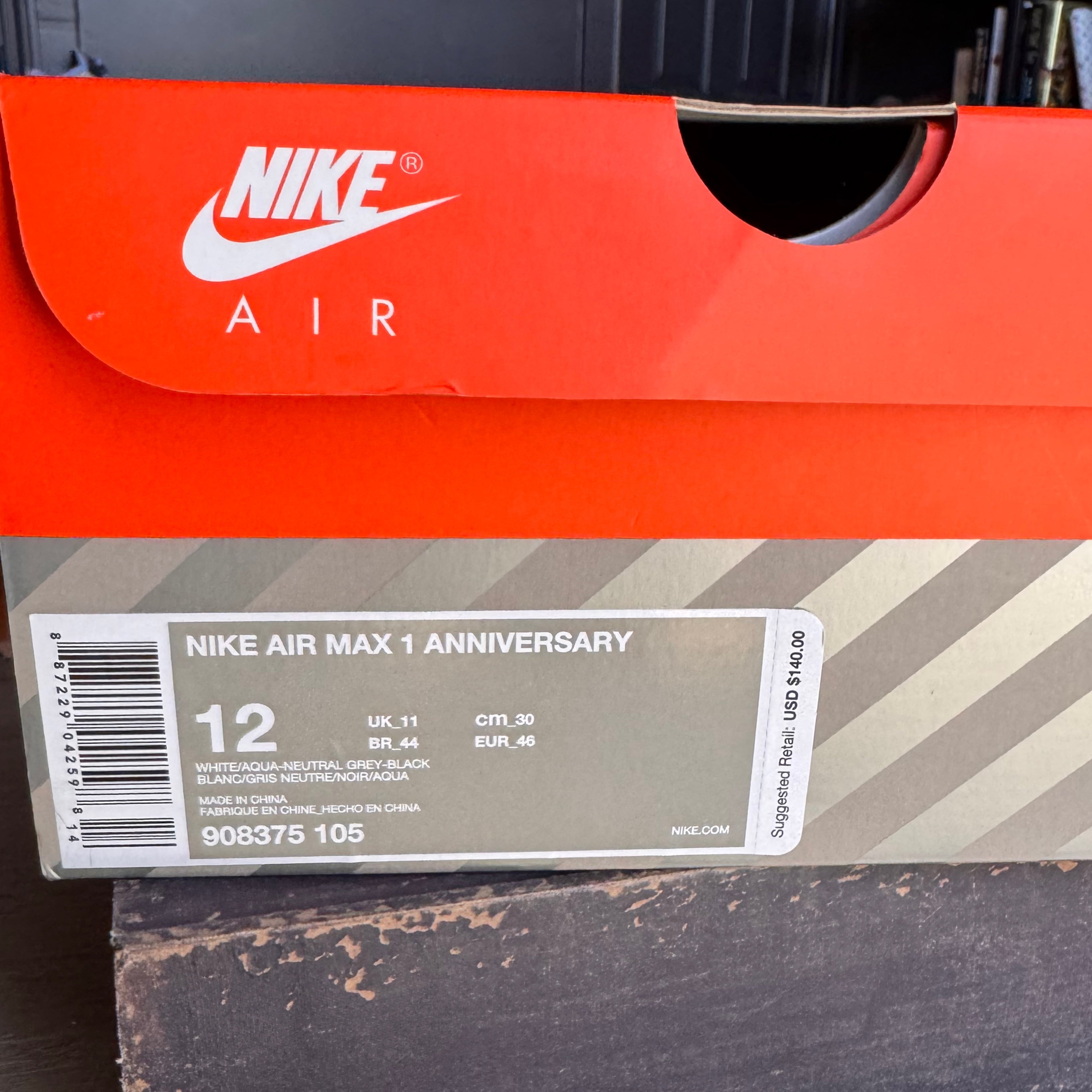 Nike Air Max 1 OG Anniversary Aqua 2018 (USED)