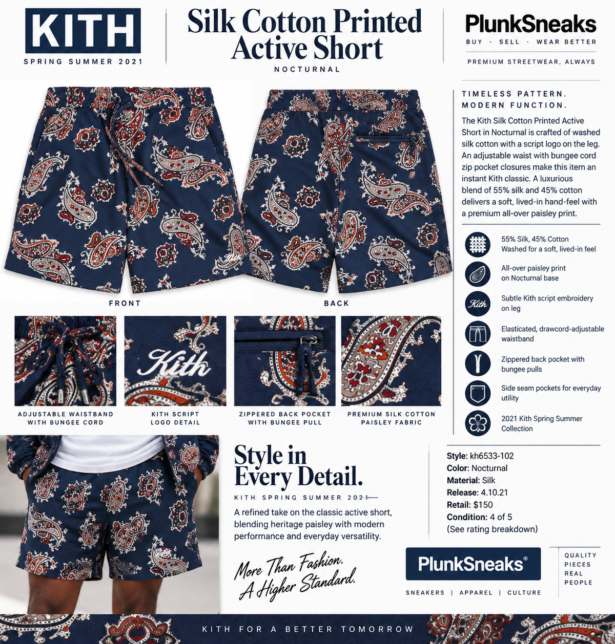 Kith Silk Cotton Paisley Active Short Nocturnal 2021 (USED)