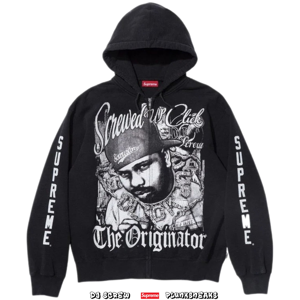 Supreme x DJ Screw Zip Up Hoodie Black