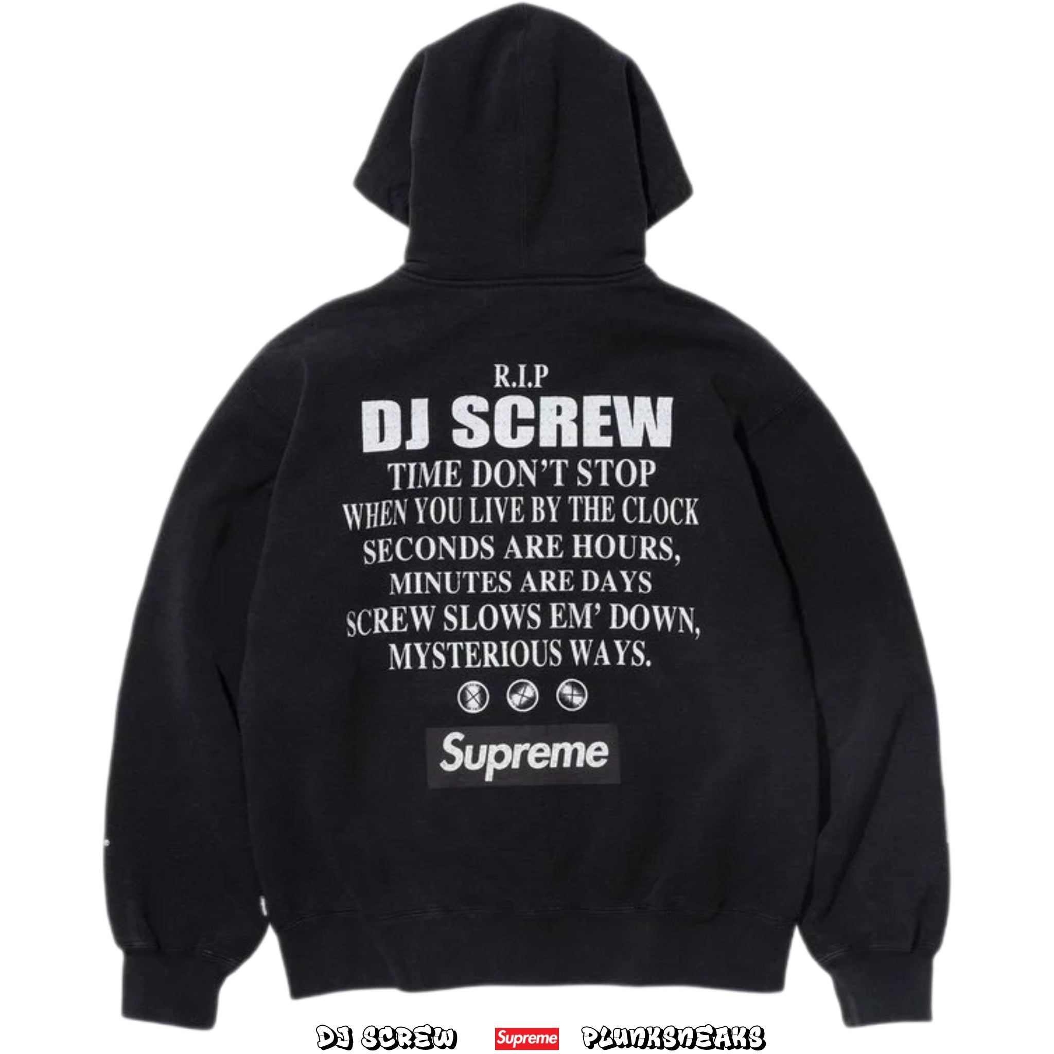 Supreme x DJ Screw Zip Up Hoodie Black