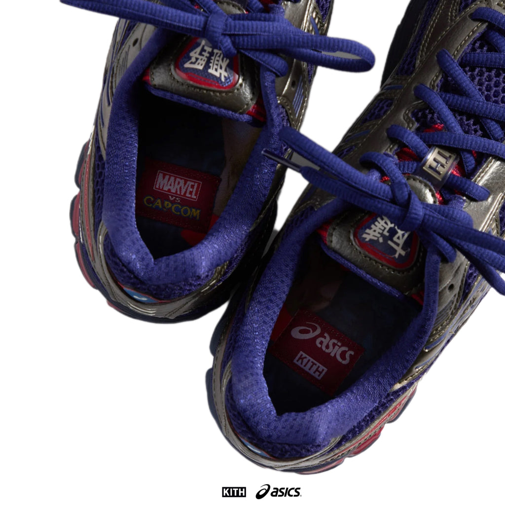 Kith Marvel VS CAPCOM ASICS GEL- Kayano 12.1 Captain America SINGLE PAIR With Comic Book