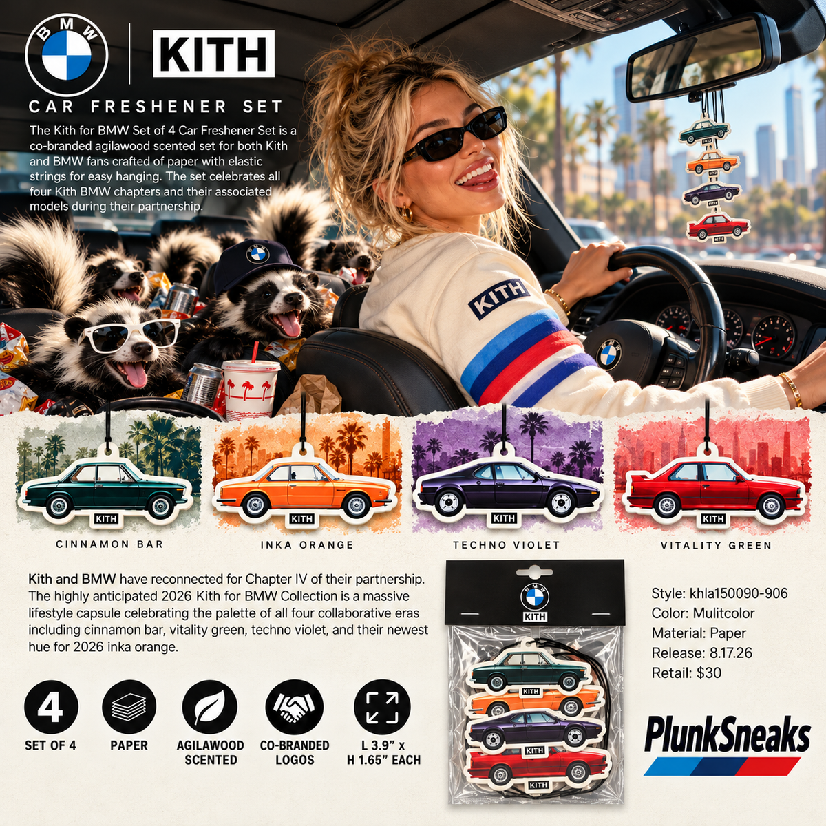 Kith for BMW Set of 4 Car Fresheners 2026