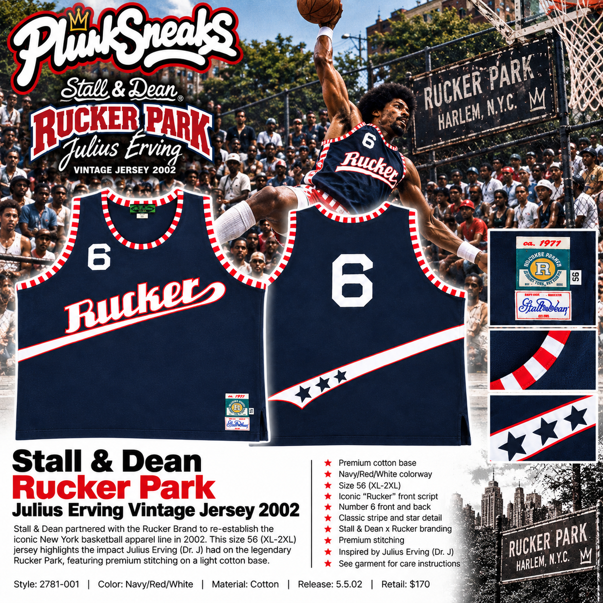 Stall & Dean Rucker Park Julius Erving Korean Vintage Jersey 2002 (USED)