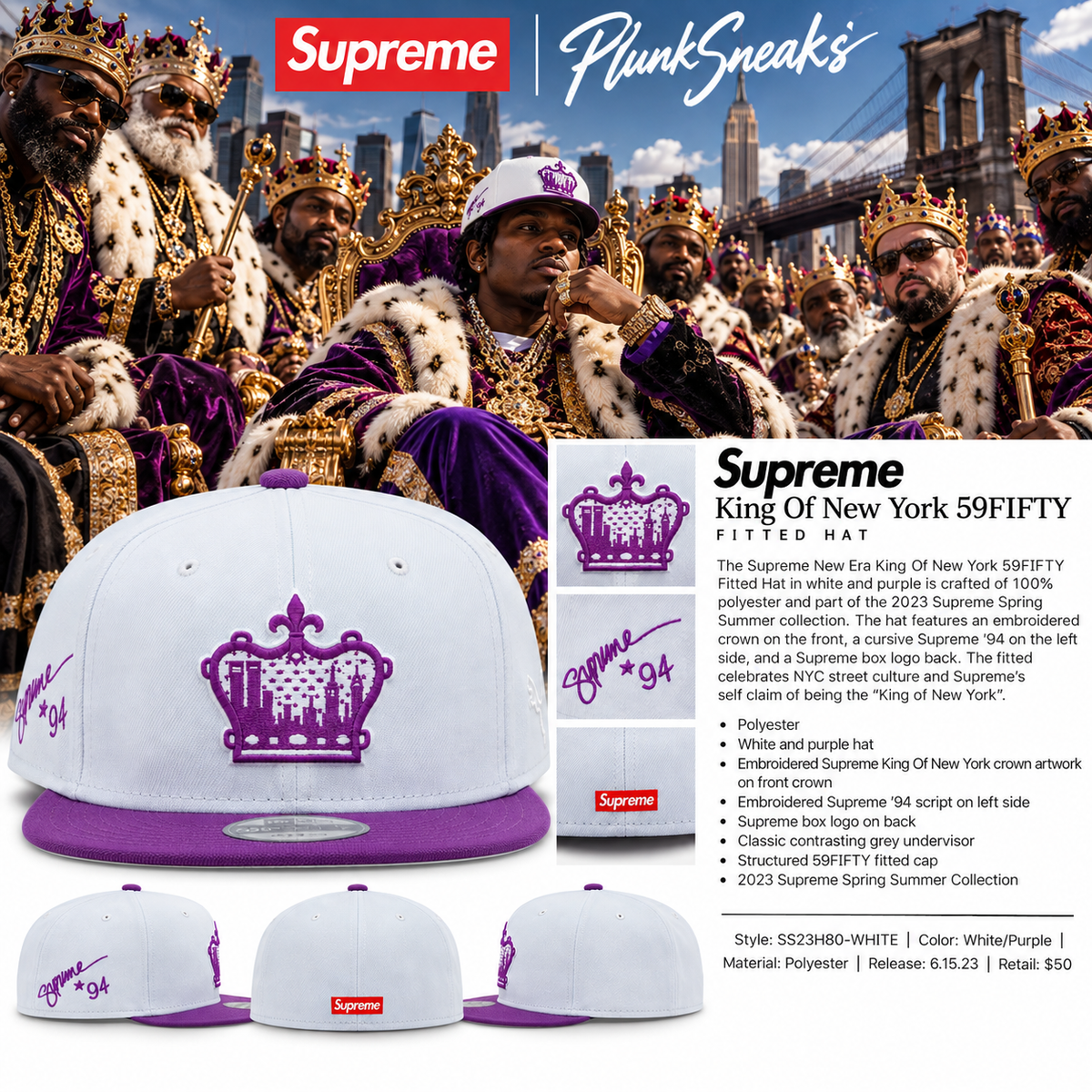 Supreme King Of New York New Era White 2023