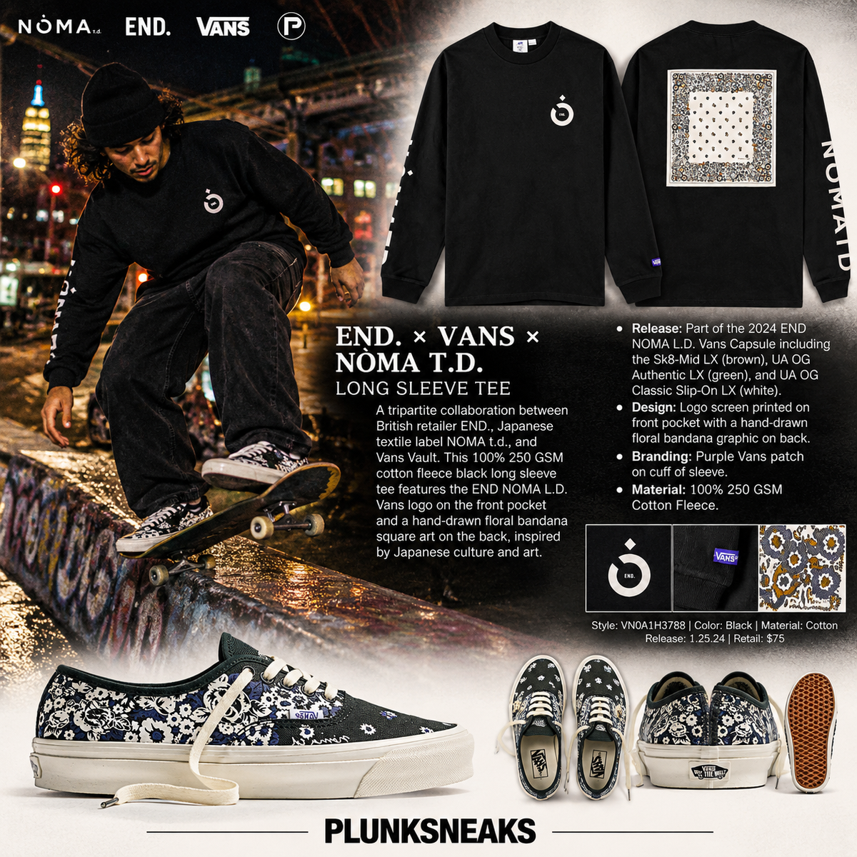 END. x NOMA T.D. Vans Long Sleeve Tee 2024 (USED)