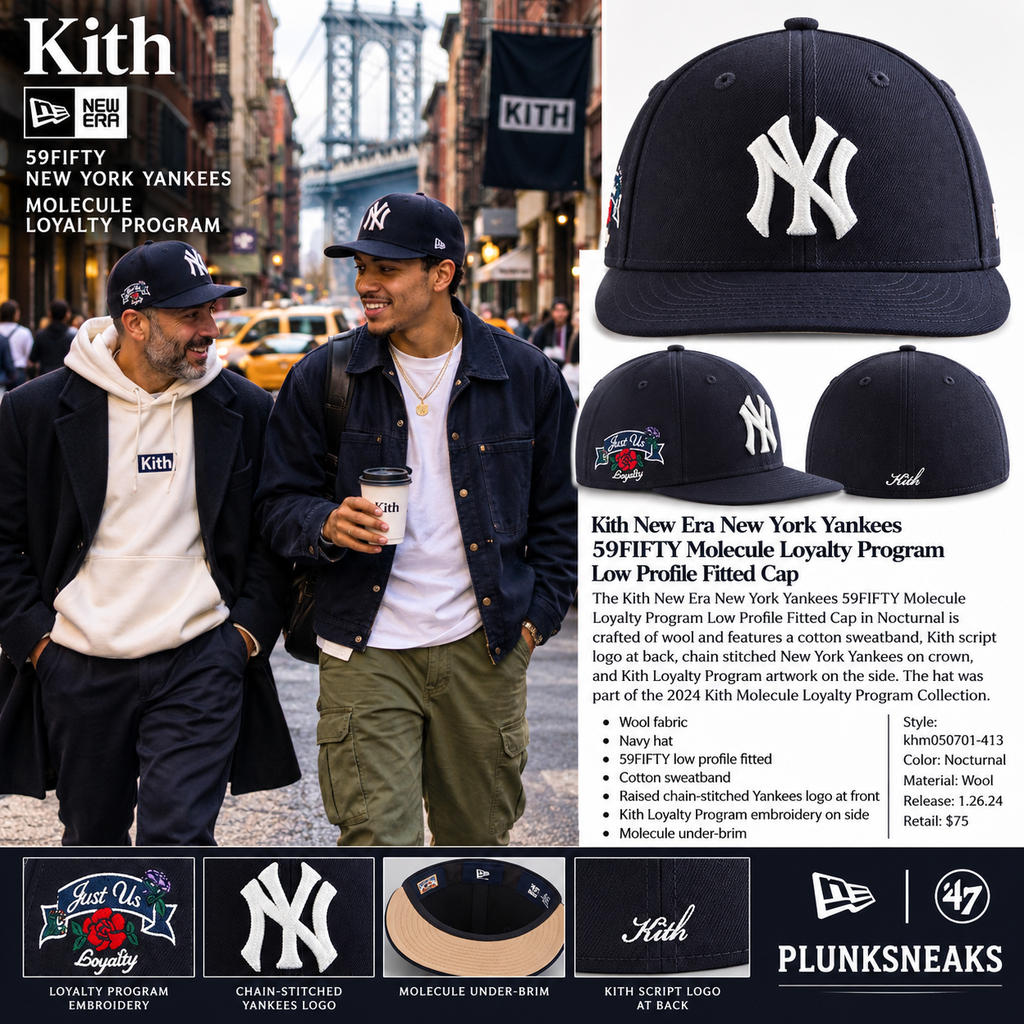 Kith New Era New York Yankees 59FIFTY Molecule Loyalty Program Low Profile Fitted Cap Nocturnal 2024