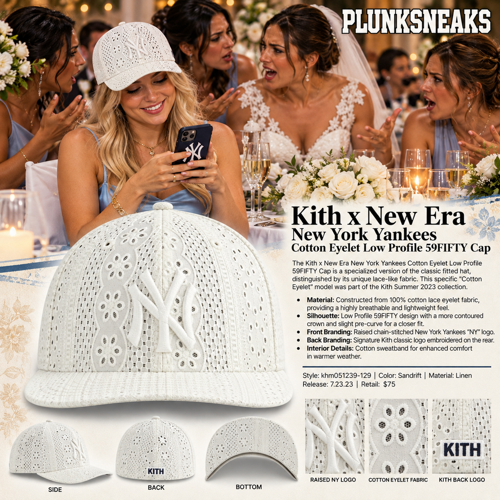 Kith New Era New York Yankees Cotton Eyelet Low Profile 59FIFTY Fitted Cap Sandrift 2023