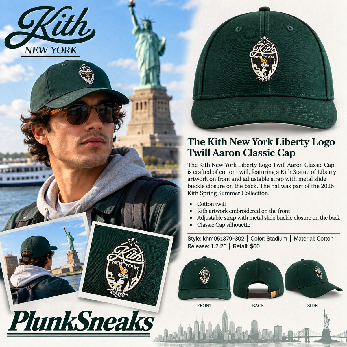 Kith New York Liberty Logo Twill Aaron Classic Cap Stadium 2026