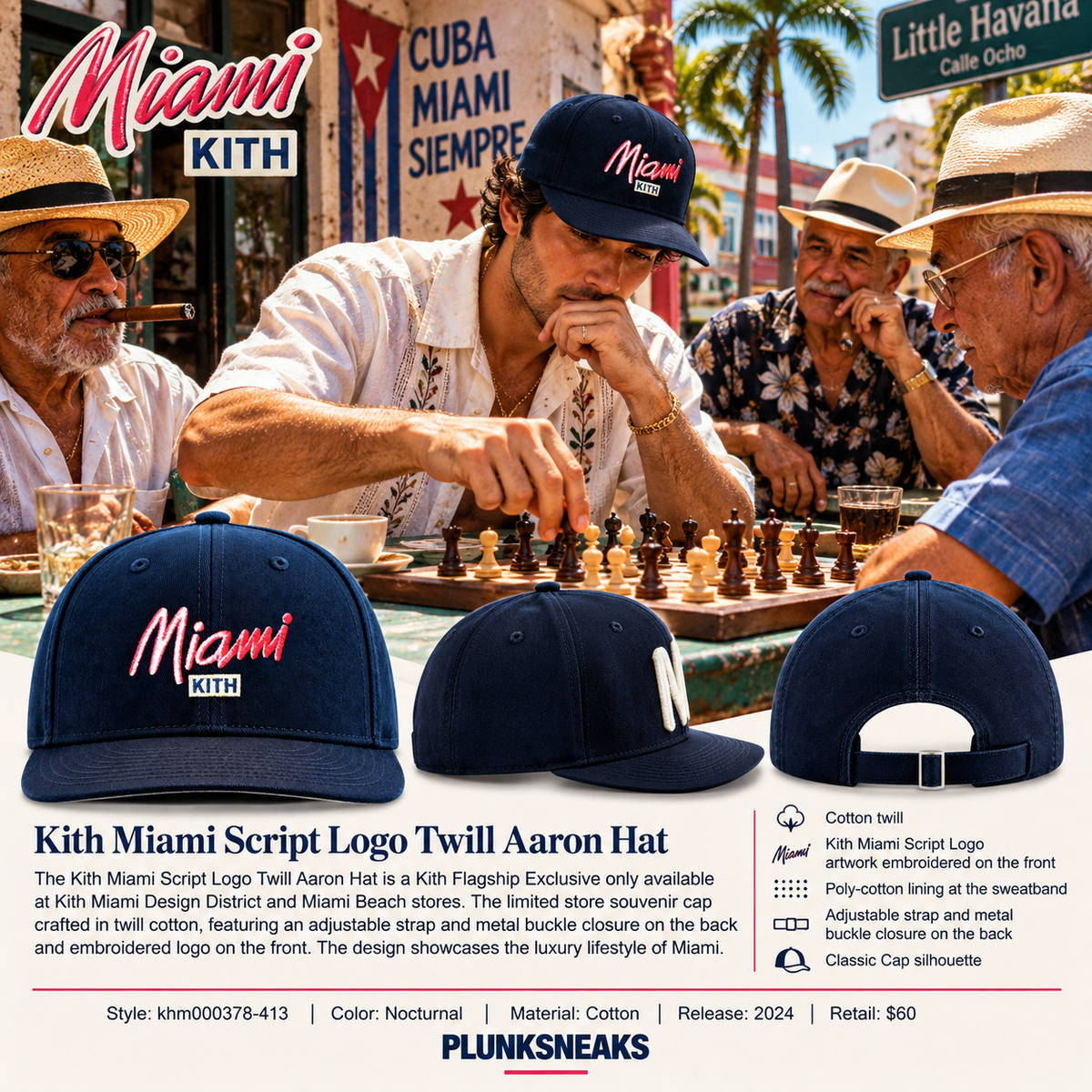 Kith Miami Script Twill Aaron Hat | Store Exclusive 2024