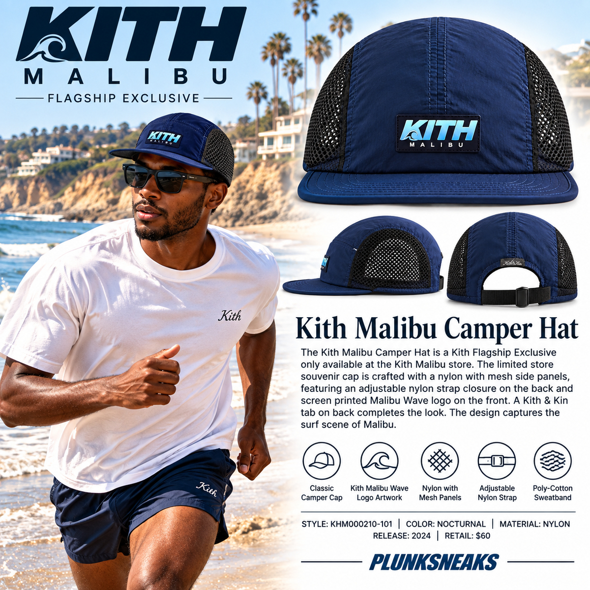 Kith Malibu Nylon Mesh Camper Hat | Store Exclusive 2024