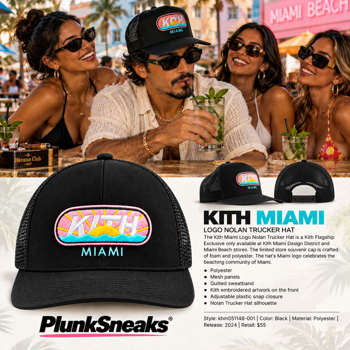 Kith Miami Logo Nolan Trucker Hat | Store Exclusive 2024