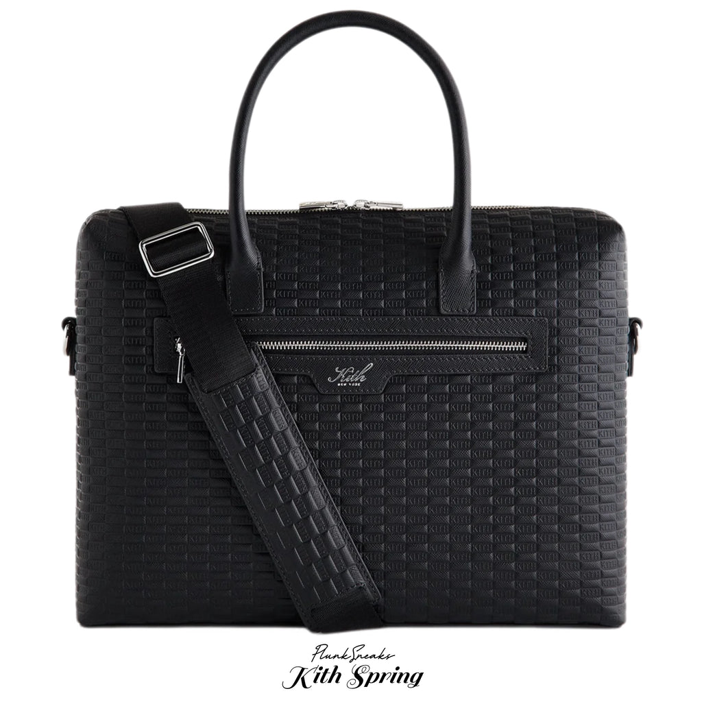 Kith Monogram Leather Messenger Briefcase