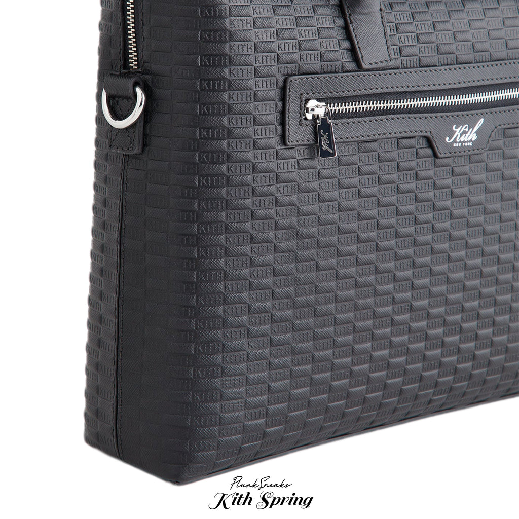 Kith Monogram Leather Messenger Briefcase