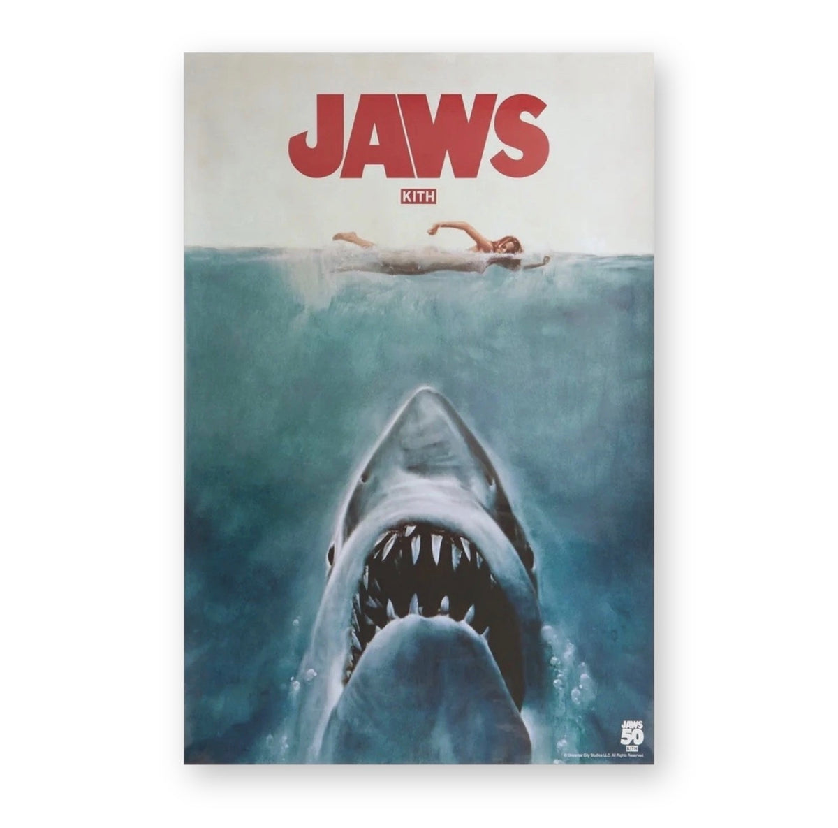 Kith for JAWS 50th Anniversary Movie Poster Blue Black Red 2025